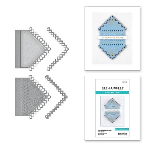 Kaléidoscope cousu Hexi-Gem Etched Dies de la collection Hexi-Gems Plaques Glimmer Hot Foil de la collection Hexi-Gems