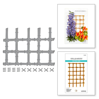 Matrices gravées avec fond en treillis de bambou de la collection Through the Arbor Garden par Susan Tierney-Cockburn