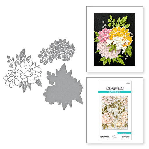Matrices gravées Peony Celebration de la collection Let's Celebrate de Yana Smakula