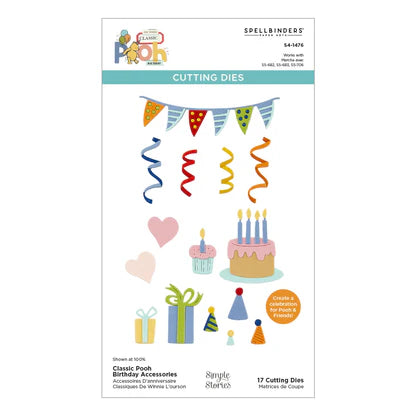 Classic Pooh Birthday Accessories Etched Dies from the Say Cheese Classic Pooh Birthday Collection by Simple Stories