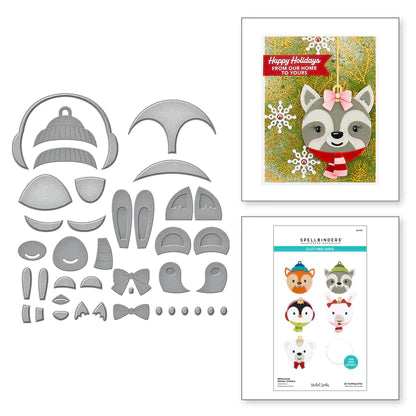 Matrices de découpe gravées Whimsical Winter Critters de la collection Merry Mug & Circle Delights par Nichol Spohr