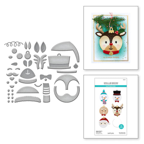 Matrices de découpe gravées Santa's Festive Circle Crew de la collection Merry Mug & Circle Delights par Nichol Spohr