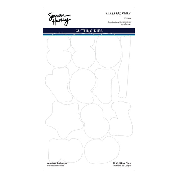 Number Balloons Cling Rubber Stamp and Die Bundle by Simon Hurley ...