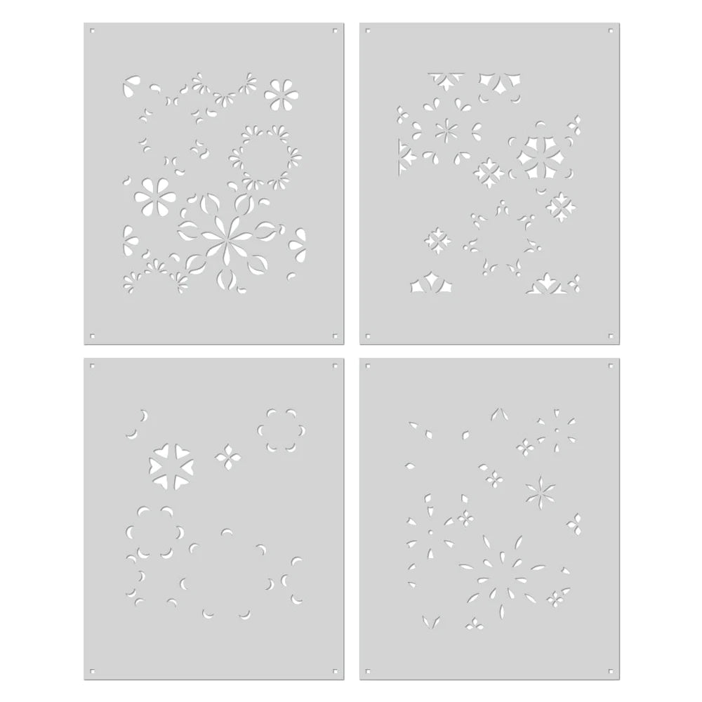Pochoirs à motif de fleurs de mandala superposés de couleurs