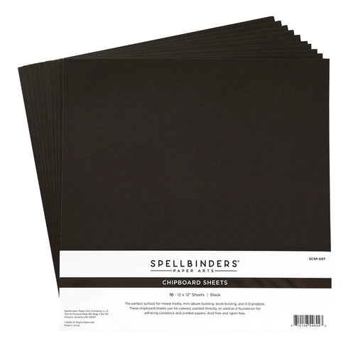 Black Chipboard Sheets - 12 x 12" from the Storytellbing by Spellbinders Collection*