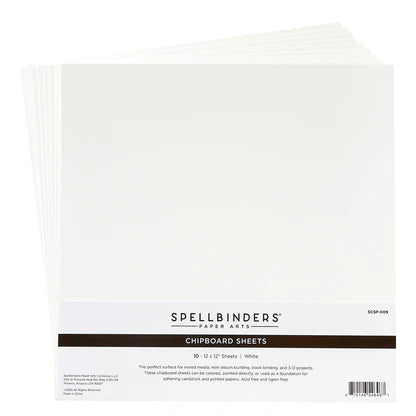 White Chipboard Sheets -12 x 12" from the Storytellbing by Spellbinders Collection*