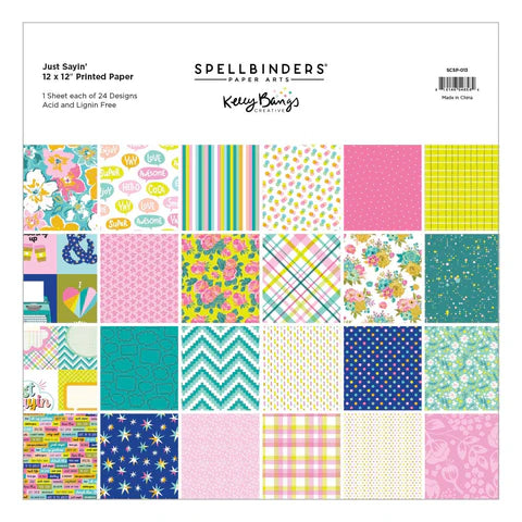 Just Sayin' 12"" x 12"" Printed Paper Pack from the Just Sayin' Collection by Kelly Bangs*