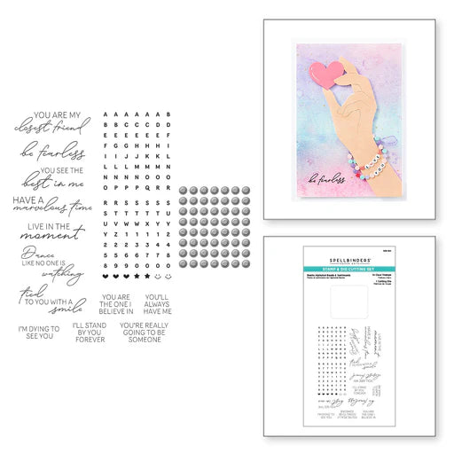 Bestie Alphabet Beads & Sentiments Clear Stamp & Die Set from the Beads of Friendship Collection