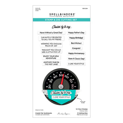 Cruisin' By Sentiments Clear Stamp & Die Set from the Classic Road Legends Collection by Mindy Eggen
