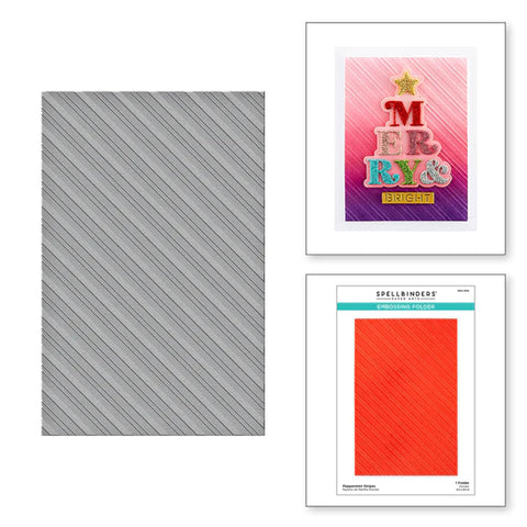 Dossier de gaufrage à rayures de menthe poivrée de la collection Merry & Bright
