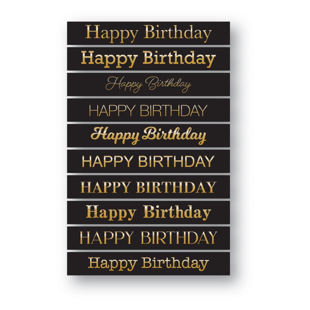 Joyeux anniversaire Foil Salutations Onglets noirs