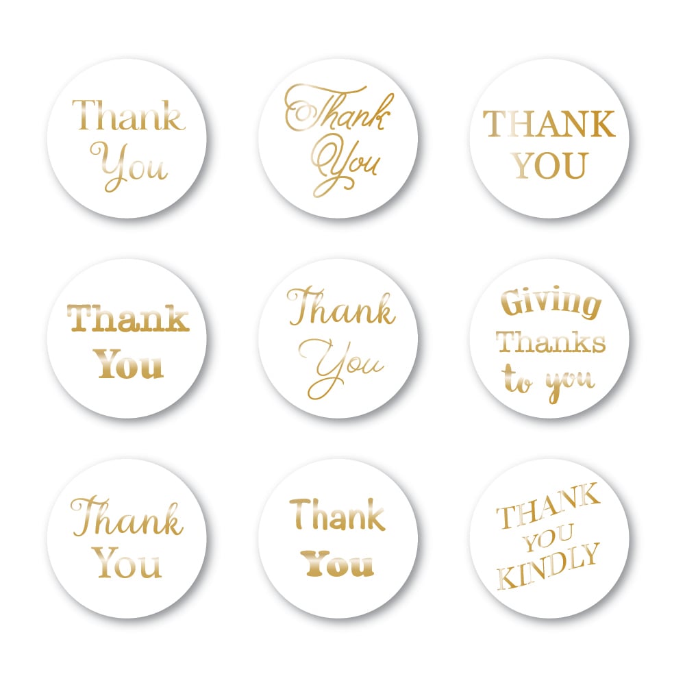 Merci Foil Salutations Onglets Cercle Blanc
