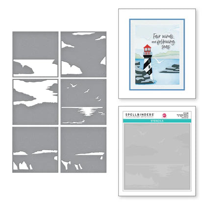 Uncharted Waters Stencil from the Fair Winds Collection by Dawn Woleslagle