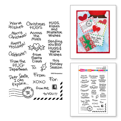 Ensemble de tampons transparents Holiday Hugs Sentiments de la collection Holiday Hugs par Stampendous