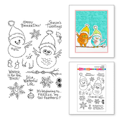 Stampendous FransFormer Snow Birds Clear Stamp Set from the Cool Fransformers Collection