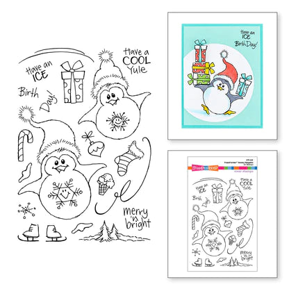 Stampendous FransFormer Snowy Penguins Lot de tampons transparents de la collection Cool Fransformers