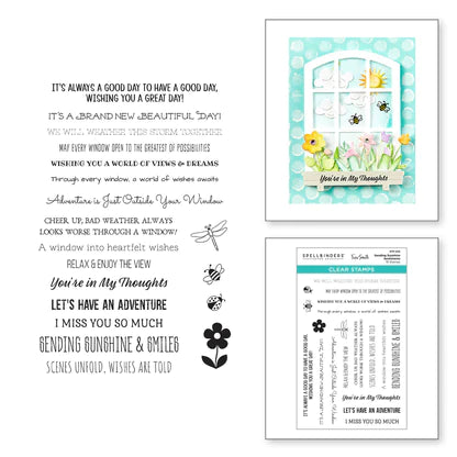 Ensemble de tampons transparents Sending Sunshine Sentiments depuis les fenêtres avec une collection View par Tina Smith