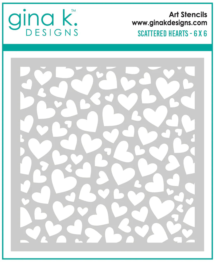 Scattered Hearts Stencil