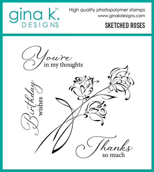 Sketched Roses Stamps