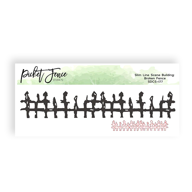 Slim Line Scene Building: Broken Fence 4 x 10 (Die size 8.5 x 1.5)*