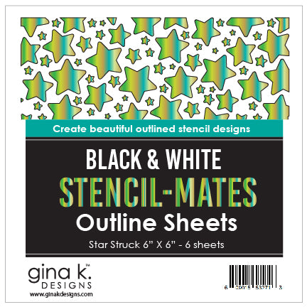 Stencil Mates -Black and White Outline Sheets - Star Struck