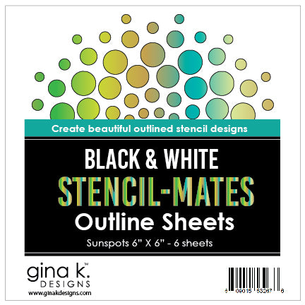 Stencil Mates -Black and White Outline Sheets - Sun Spots