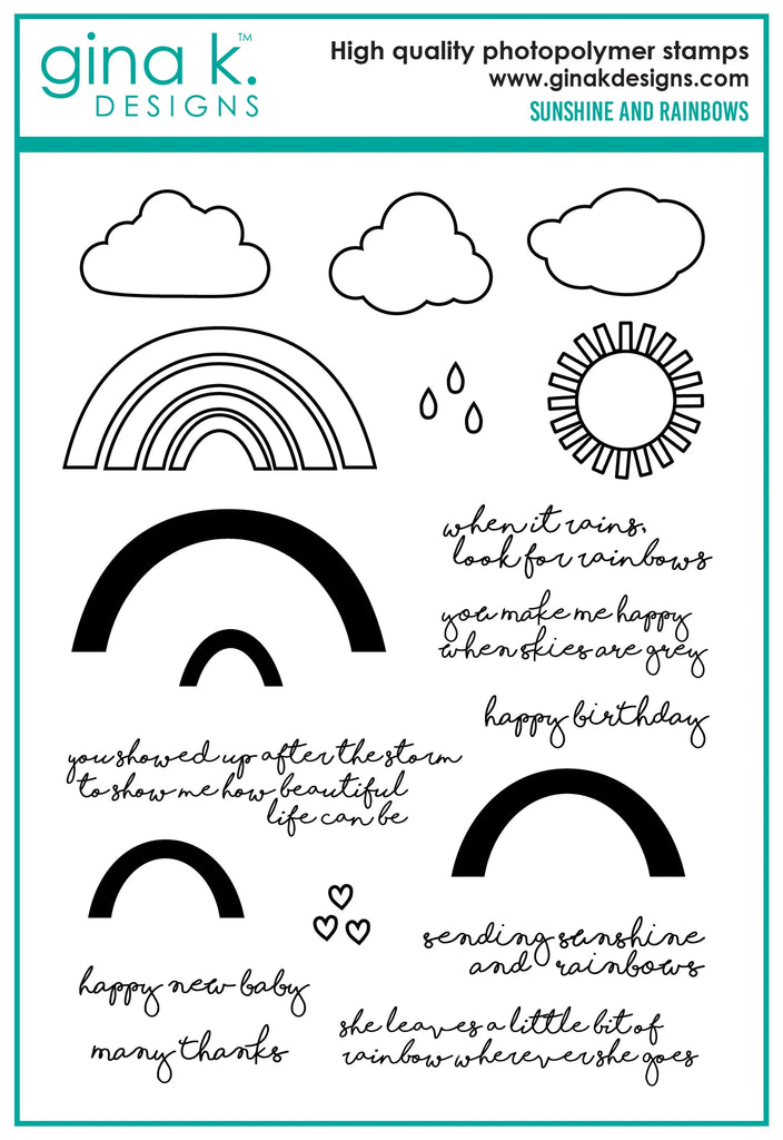 Set de tampons Soleil et arcs-en-ciel