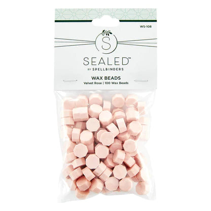 Perles de cire en velours rose de la collection Sealed by Spellbinders
