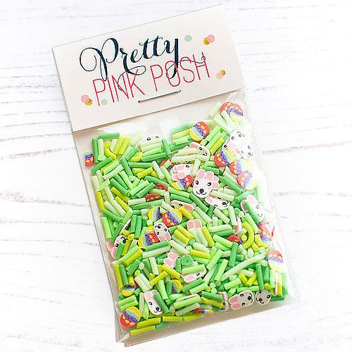 Confettis d'argile de lapins de Pâques
