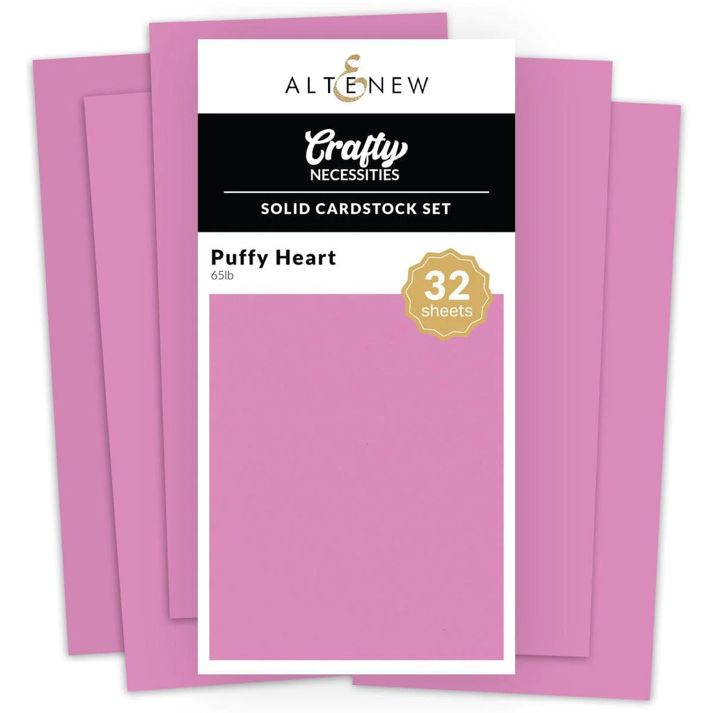 Ensemble de papier cartonné uni - Coeur gonflé (32 feuilles/ensemble)
