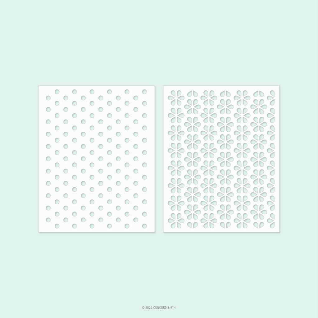 Dots & Blossoms Stencil Pack (2 qty; 4.75 x 6)