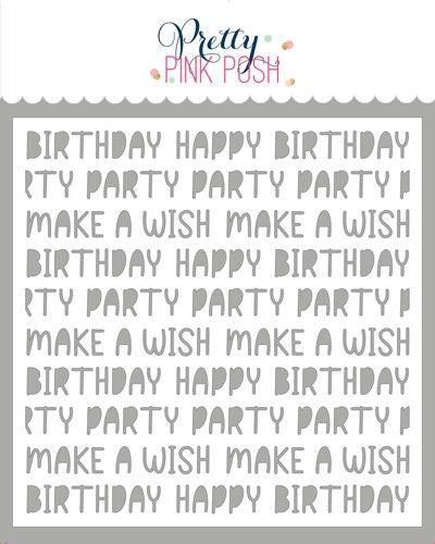 Pochoir de mots d’anniversaire