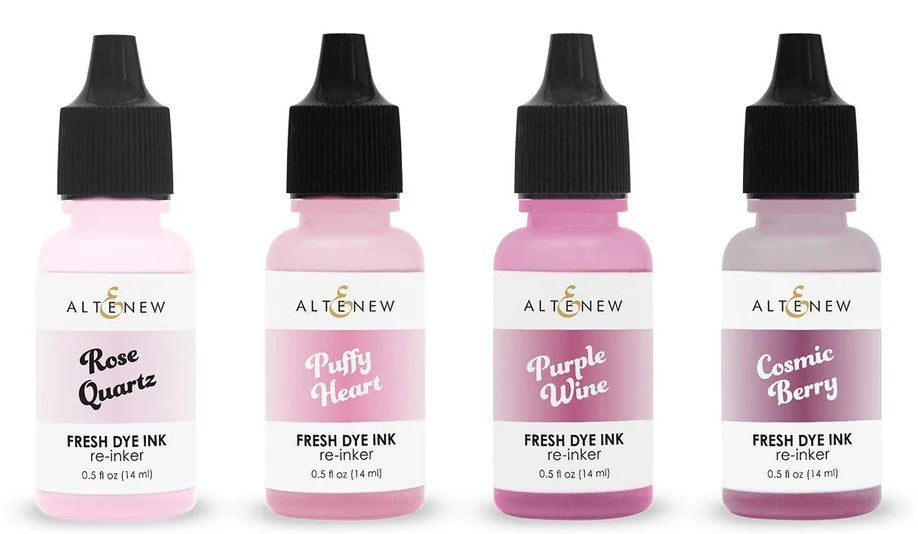 Ensemble de ré-encreurs d'encre à colorant frais pétale de rose
