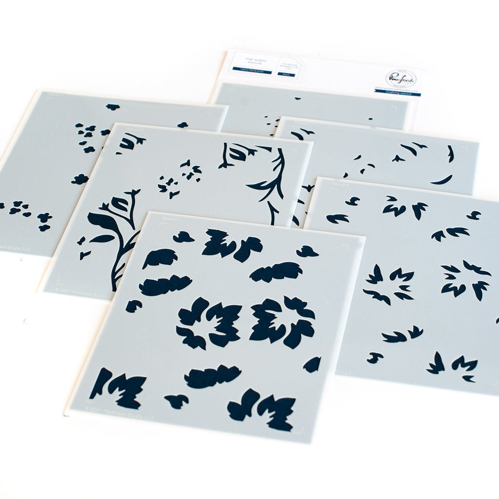 Fancy Floral Print layering stencils - RETIRING