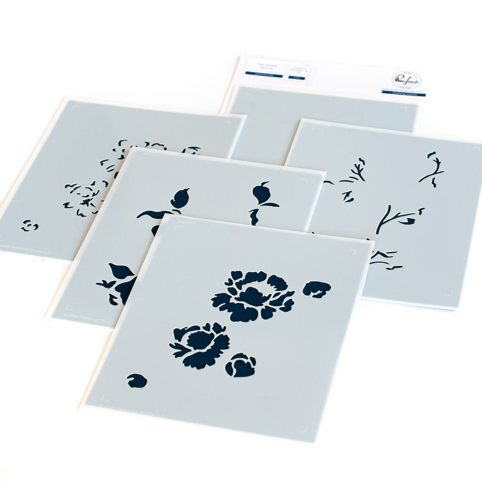 Joyful Peonies layering stencils - RETIRING