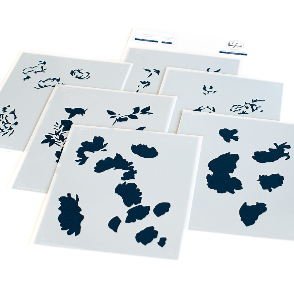 Blushing Floral stencils - RETIRING