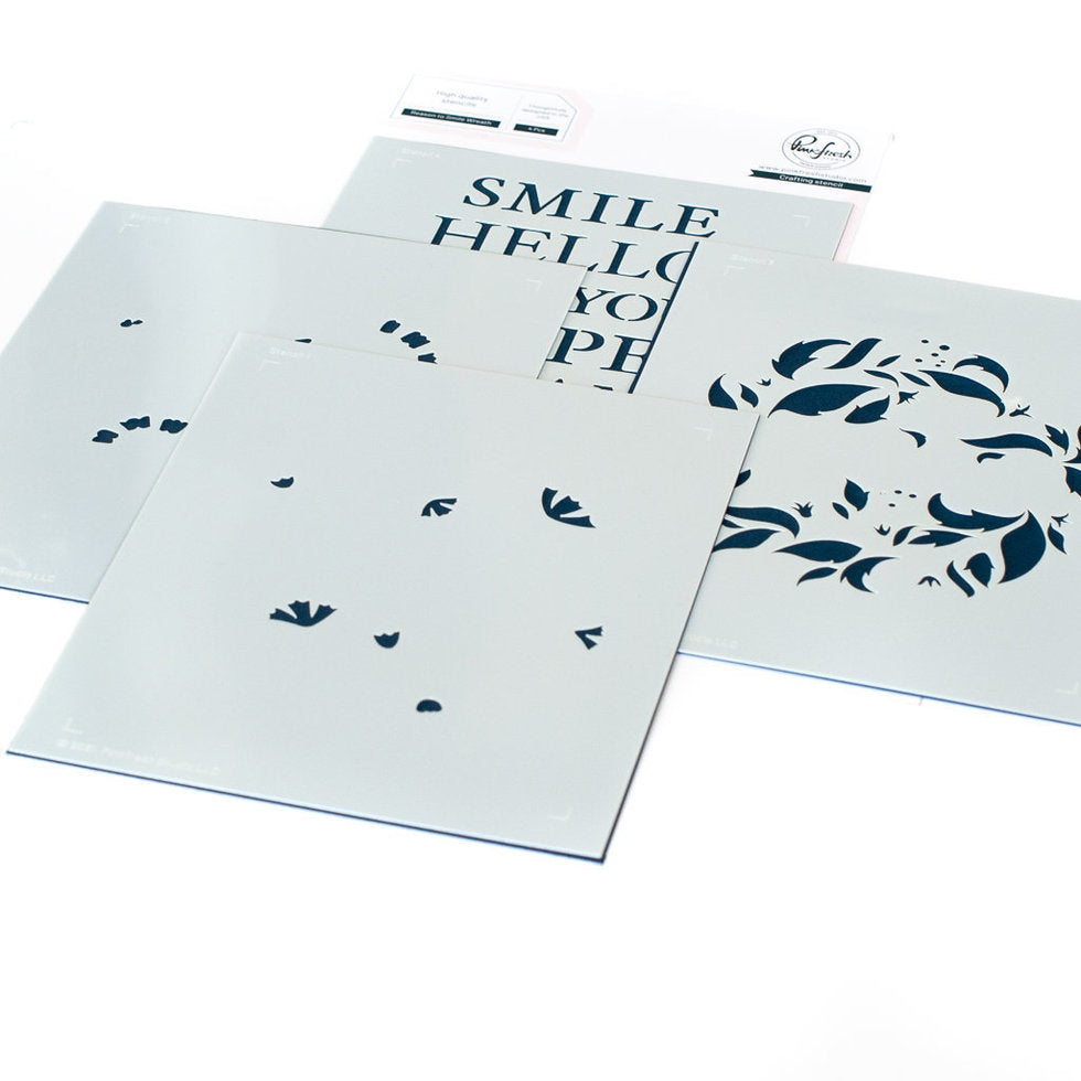 Ensemble de pochoirs de superposition Reason to Smile Wreath