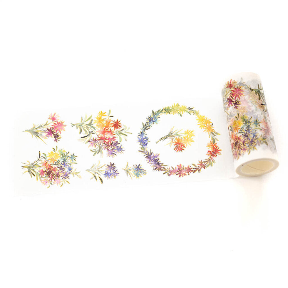 Washi marguerites arc-en-ciel