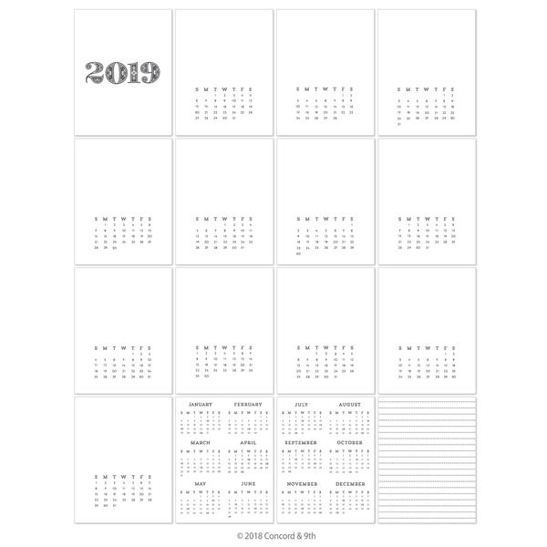 2019 Calendar*