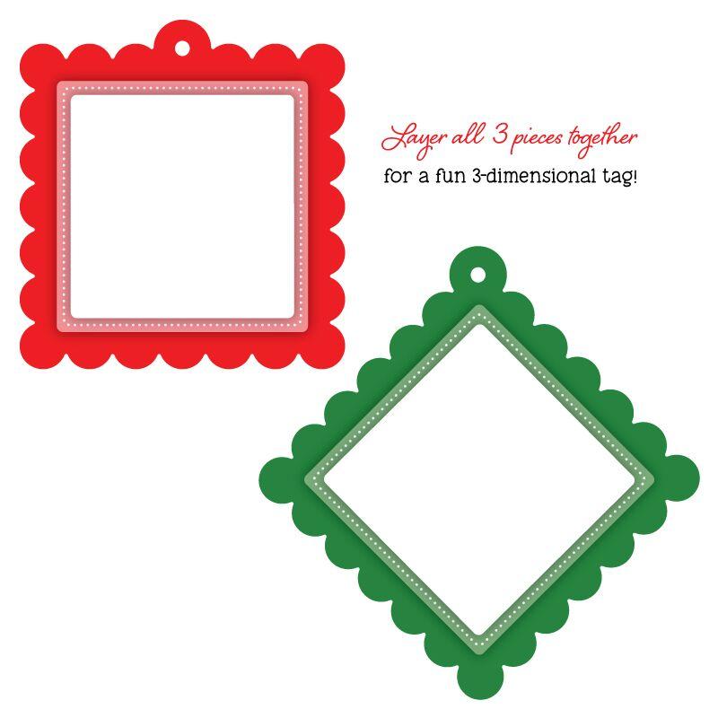 Scallop Square Gift Tag Honey Cuts