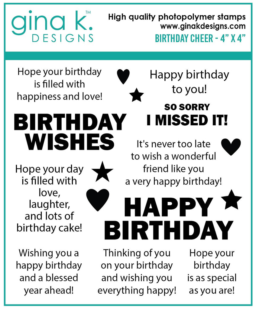 Ensemble de mini tampons Birthday Cheer