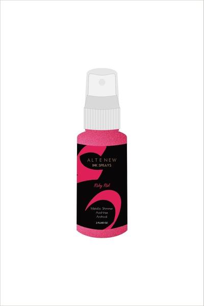 Spray d'encre chatoyant métallisé rouge rubis