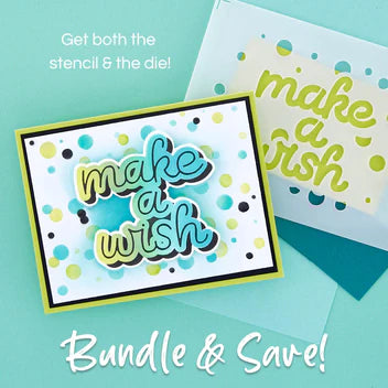 Ensemble de pochoirs et matrices Make a Wish Confetti de la collection de pochoirs en couches de Spellbinders