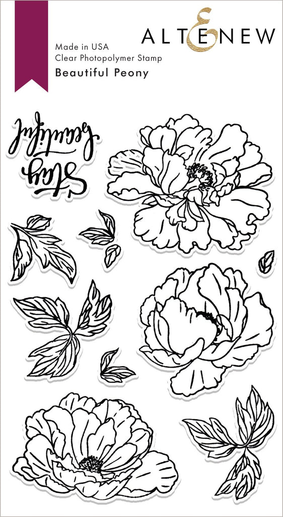 Magnifique jeu de tampons pivoine