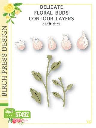 Couches de contour de boutons floraux délicats