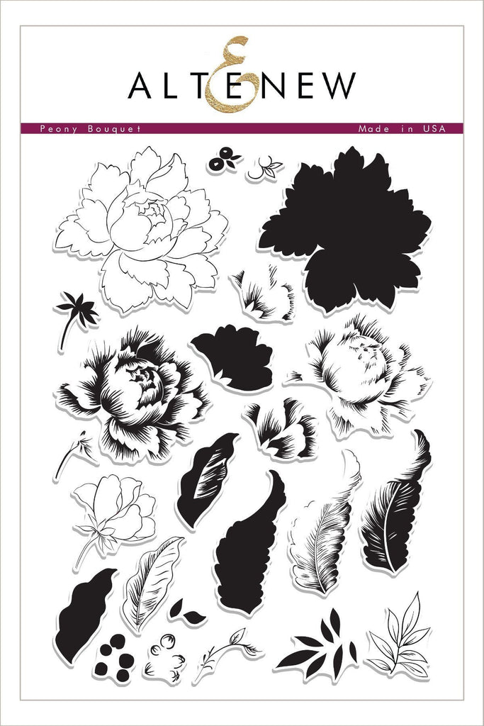 Ensemble de tampons Bouquet de pivoines