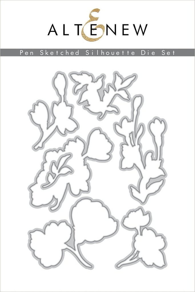 Ensemble de matrices de découpe de silhouette esquissées par stylo