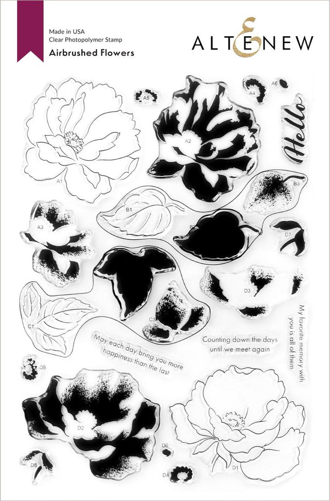 Ensemble de tampons fleurs aérographes
