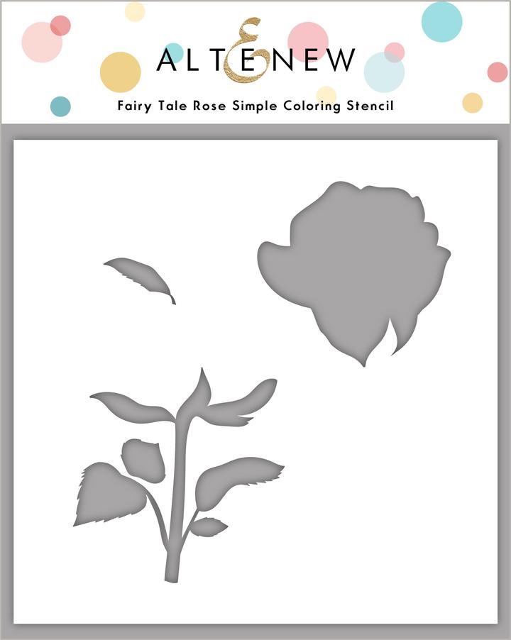 Pochoir à colorier simple Rose de conte de fées