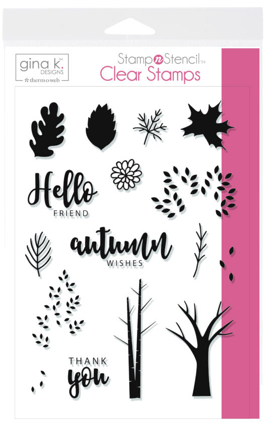 GKD Stamp & Pochoir Ensemble de tampons Souhaits d'automne